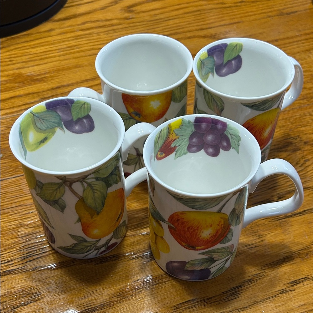 Roy Kirkham Fine Bone China in fruit pattern.  The Henley Collection. England.